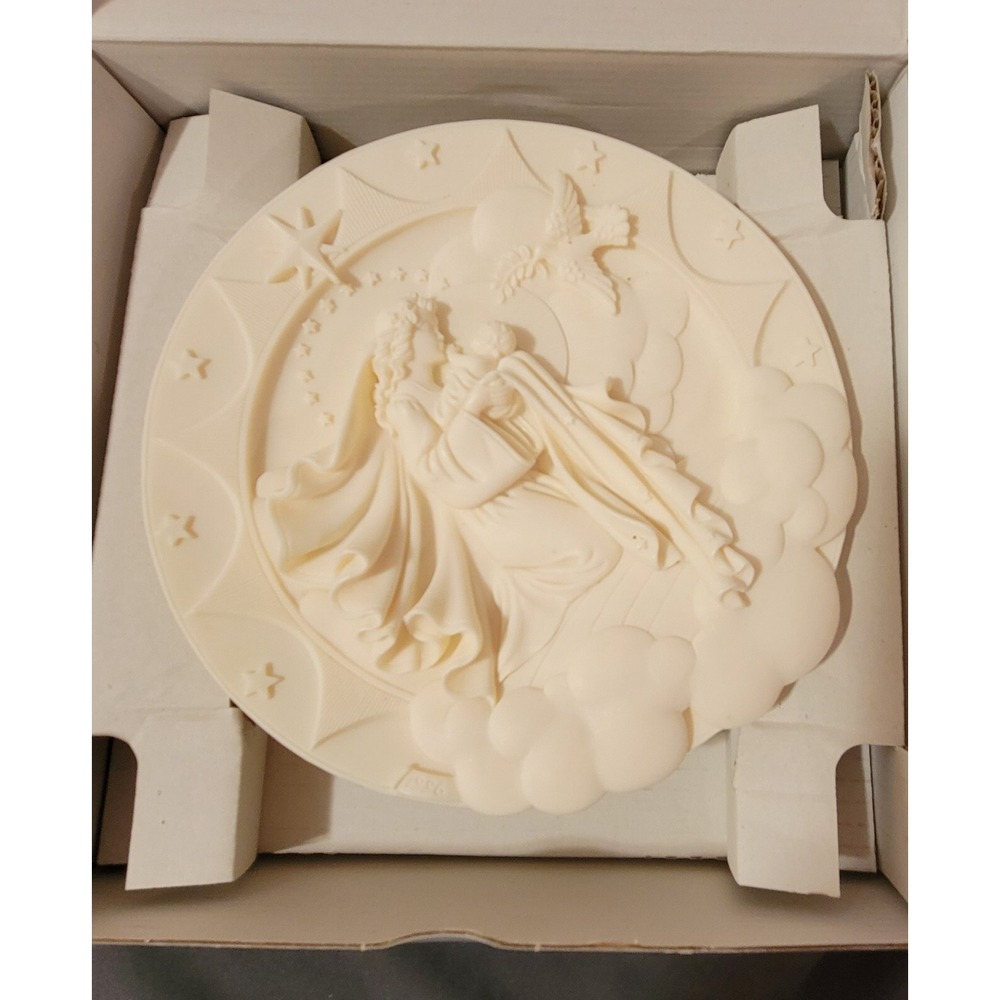 FARO Angel Dove Wall Plaque Bas Relief Sculpture Art Decor with BOX